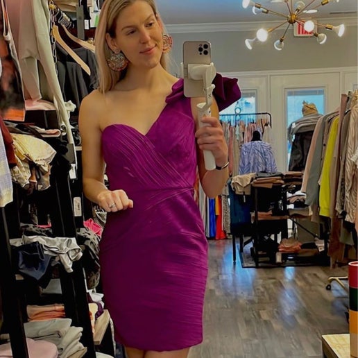 One Shoulder Berry Dress - Premium  from Ida Louise Boutique - Just $66! Shop now at Ida Louise Boutique