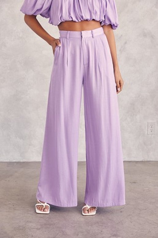 Lavender Cloud Wide Leg Pants - Premium Pants from Ida Louise Boutique - Just $55! Shop now at Ida Louise Boutique