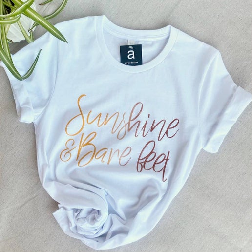 Sunshine & Bare Feet- On Sale $14 Was $26 - Premium T-Shirt from Ida Louise Boutique - Just $14! Shop now at Ida Louise Boutique