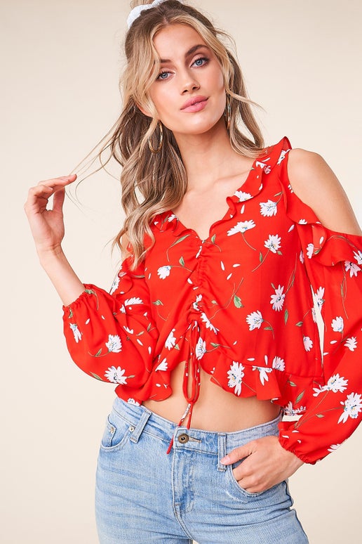 Tomato Red Crop - Premium Tops from Ida Louise Boutique - Just $22! Shop now at Ida Louise Boutique