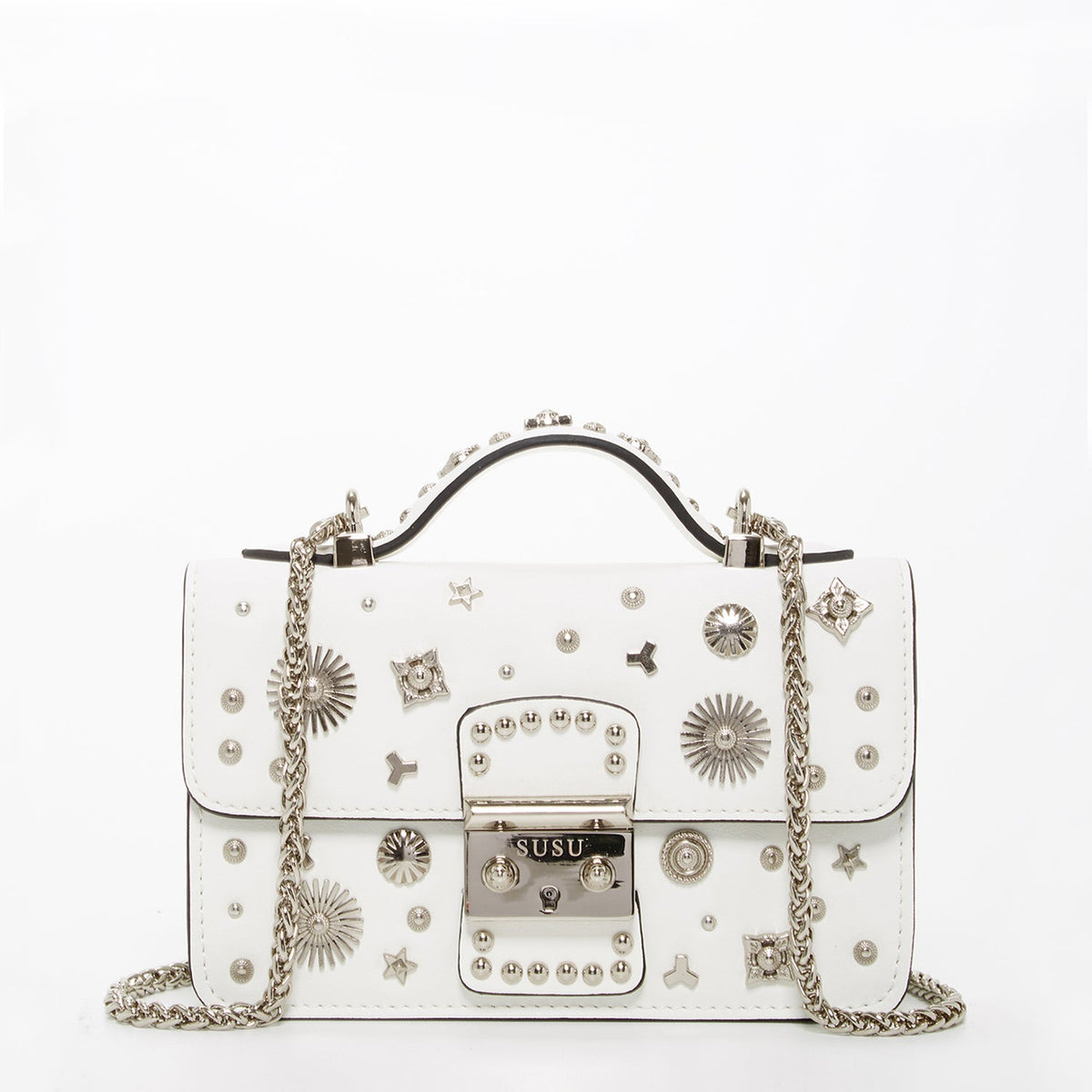 The Hollywood White Leather Crossbody Bag - Premium Handbag from SUSU - Just $295! Shop now at Ida Louise Boutique