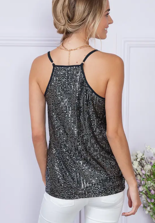 Vittoria Sequin Tank - Premium Top from Burgundy Apparel - Just $50! Shop now at Ida Louise Boutique