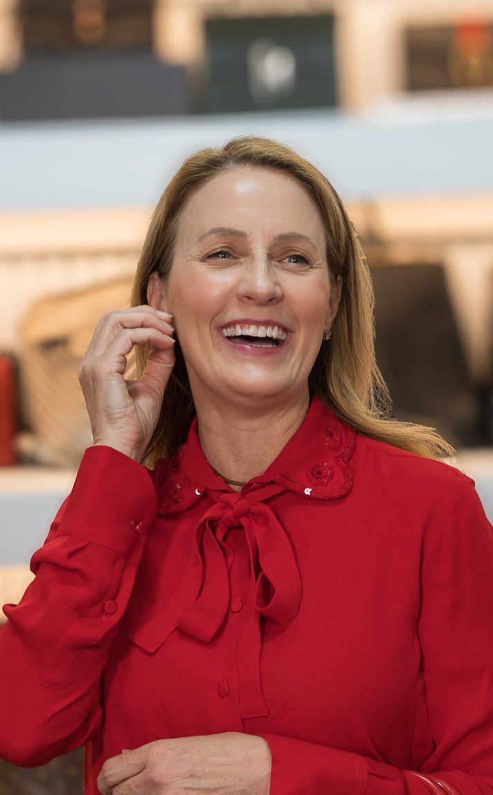 Mary laughing on set during her morning shopping show